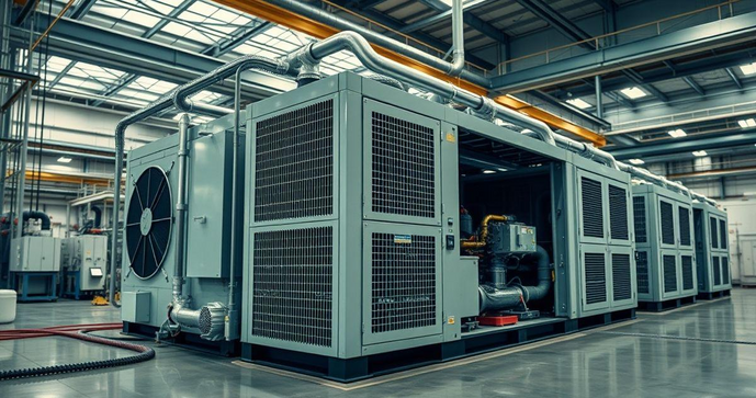 Sistema de água gelada industrial para eficiência e conforto em grandes aplicações